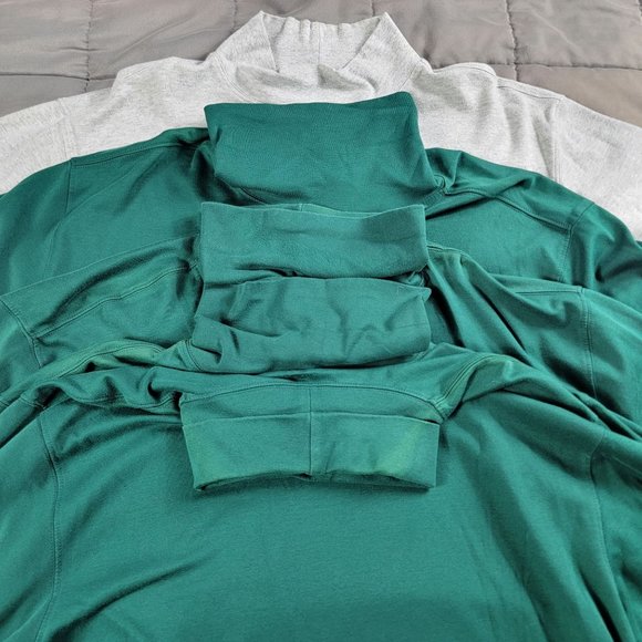 LL Bean Mens XL Green Gray Traditional Fit Long Sleeve Turtleneck Shirts - Picture 2 of 7